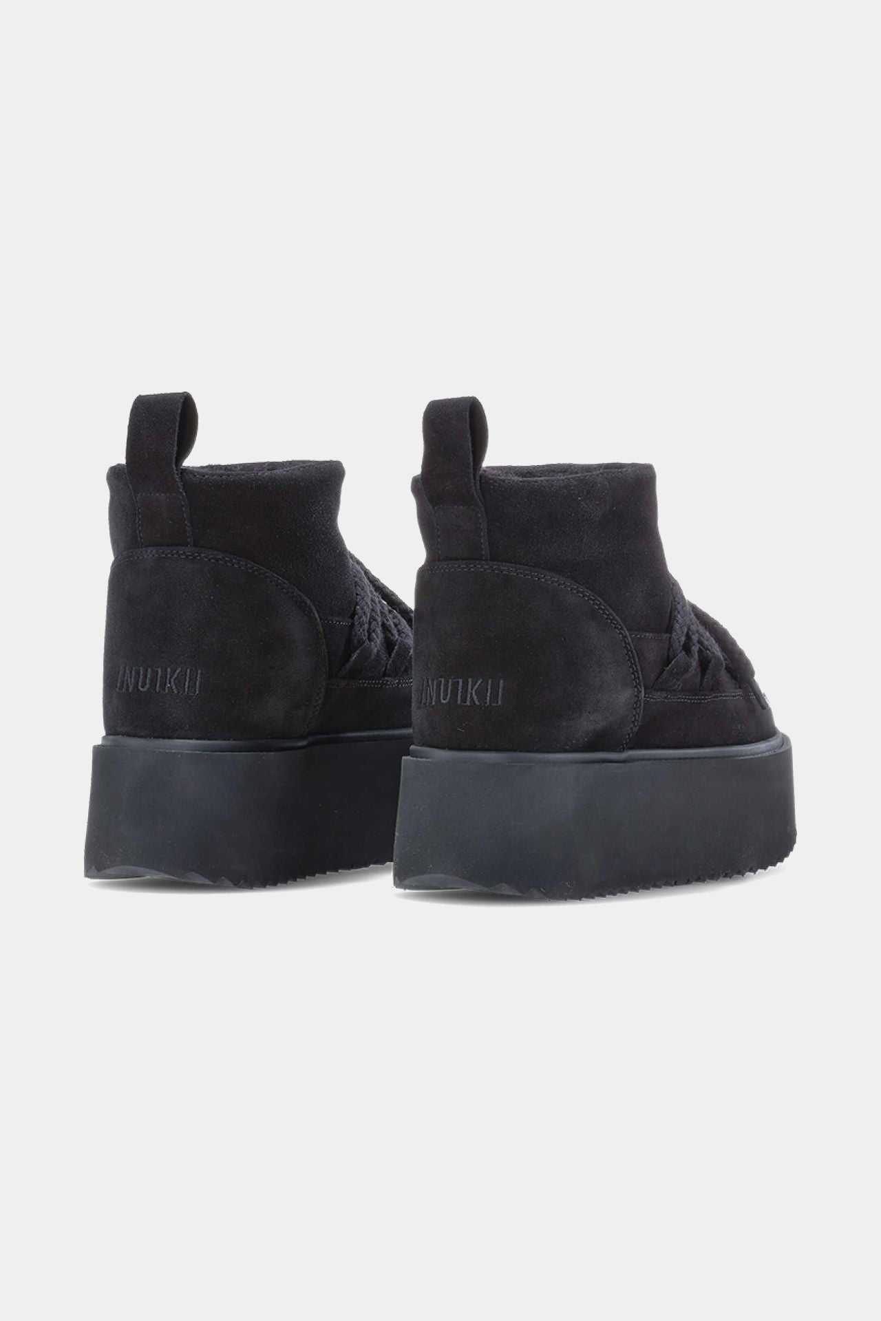 Czarne skórzane buty zimowe Classic Low Platform