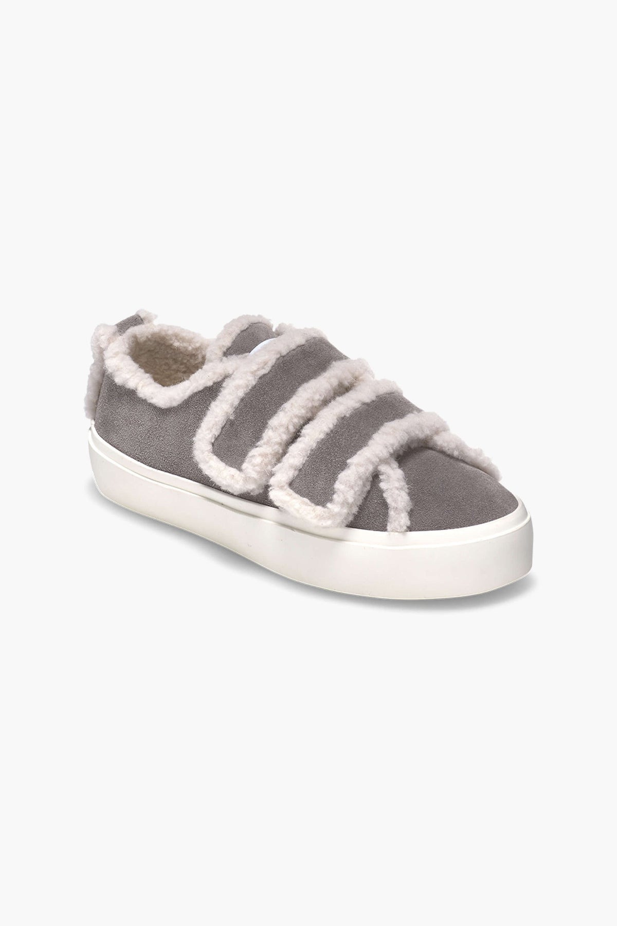 Szare sneakersy SHEARLING LOW VELCRO