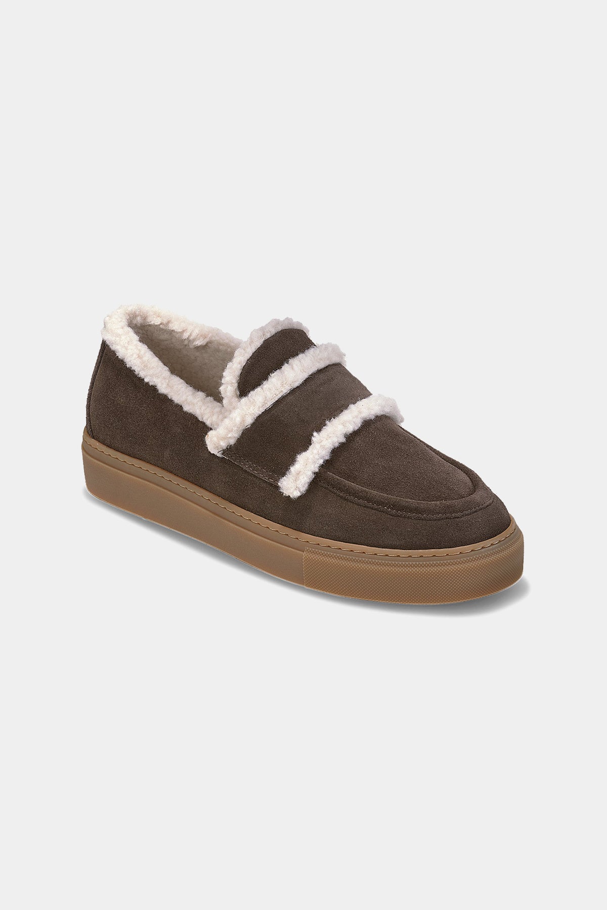 Ciemnobrązowe mokasyny ocieplane Shearling Loafer Plan