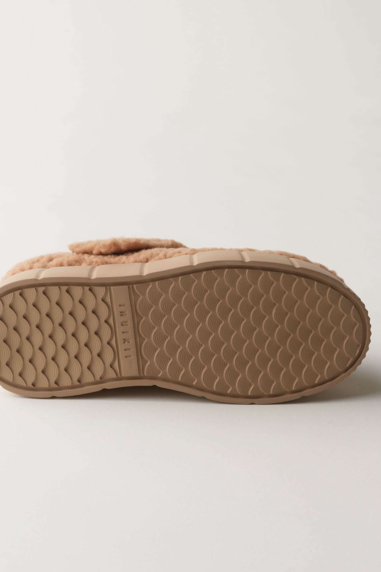 Matilda MJ Curly Beige Leather Winter Sneakers