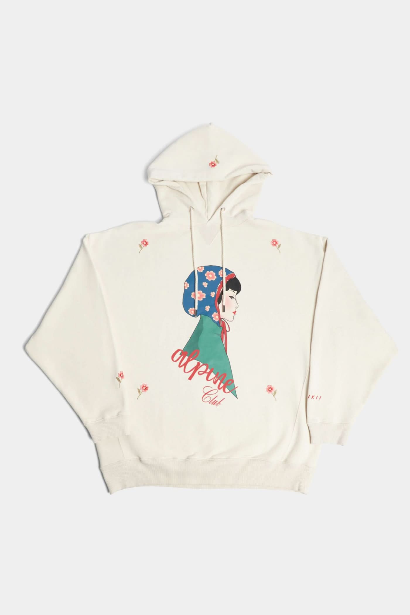 Women's White Oversized Embroidered Hoodie