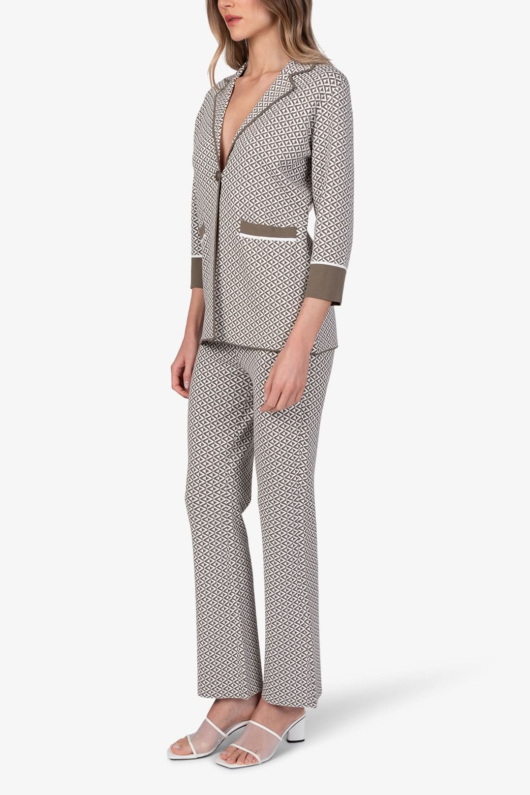 Brown viscose blazer by Solar