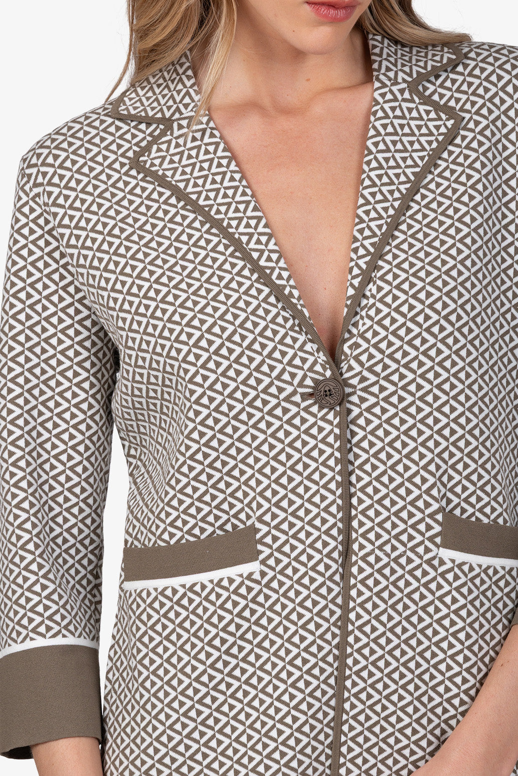 Brązowa marynarka z wiskozy Solar