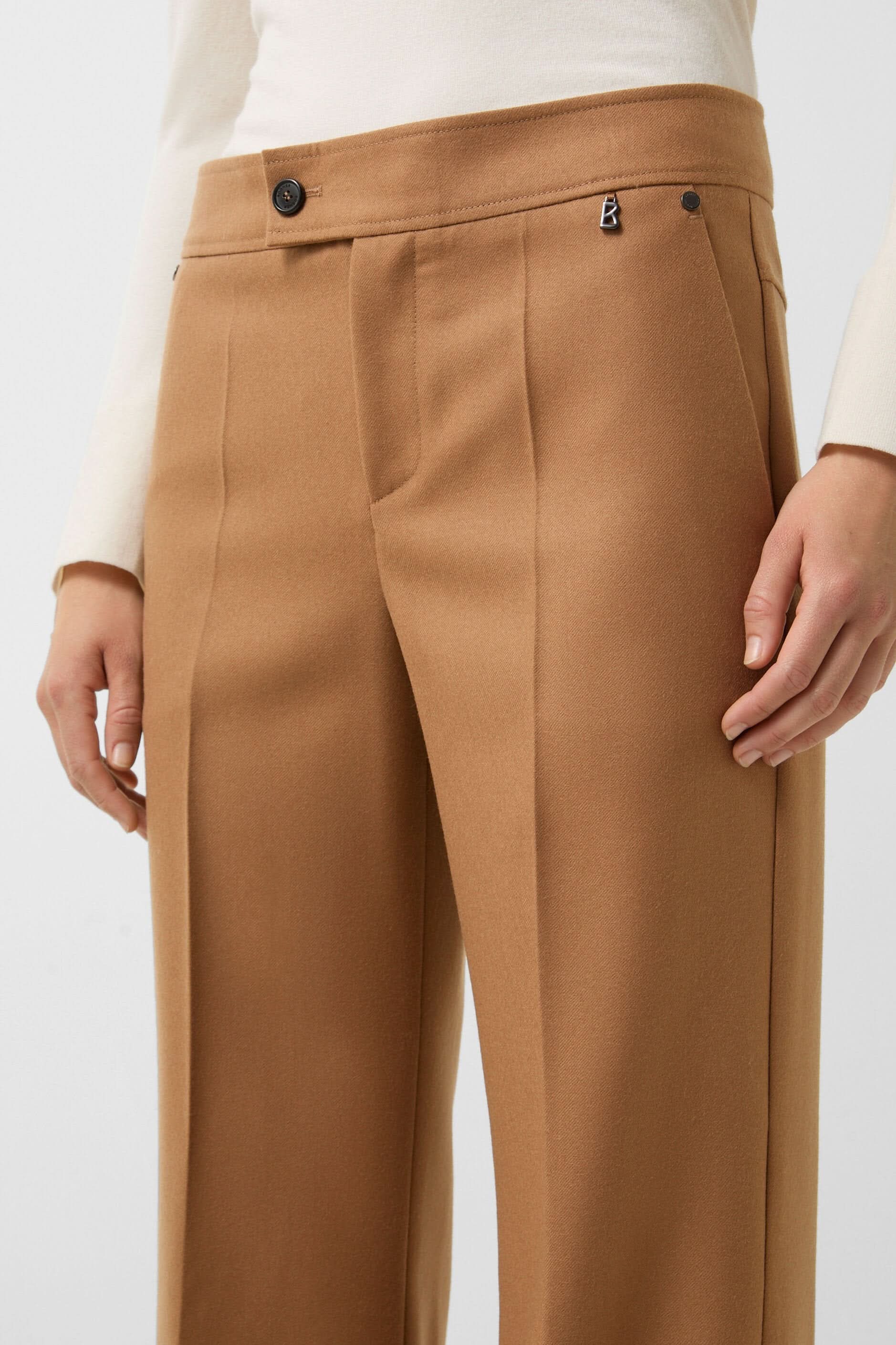 Hermia trousers made of pure wool in walnut color HERMIA