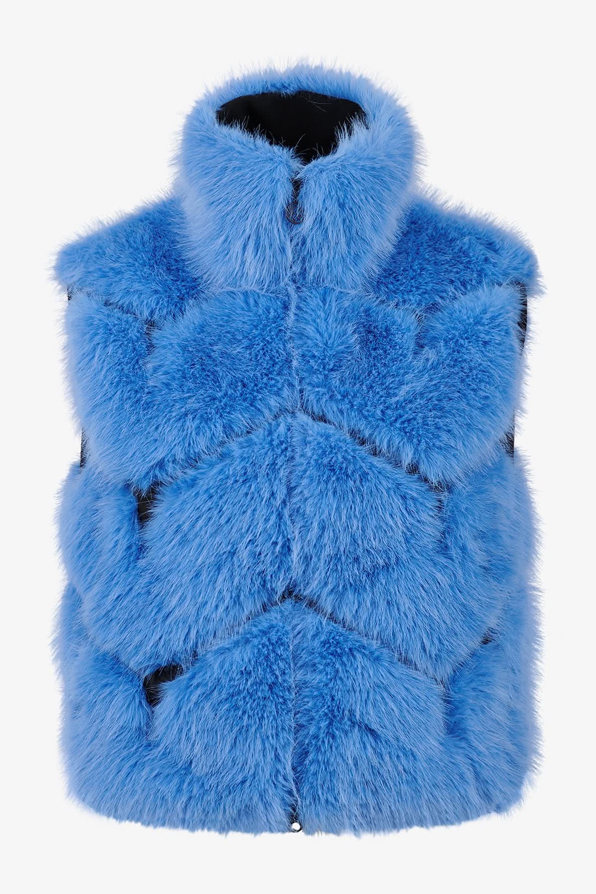 Blue fur vest Istanbul NE