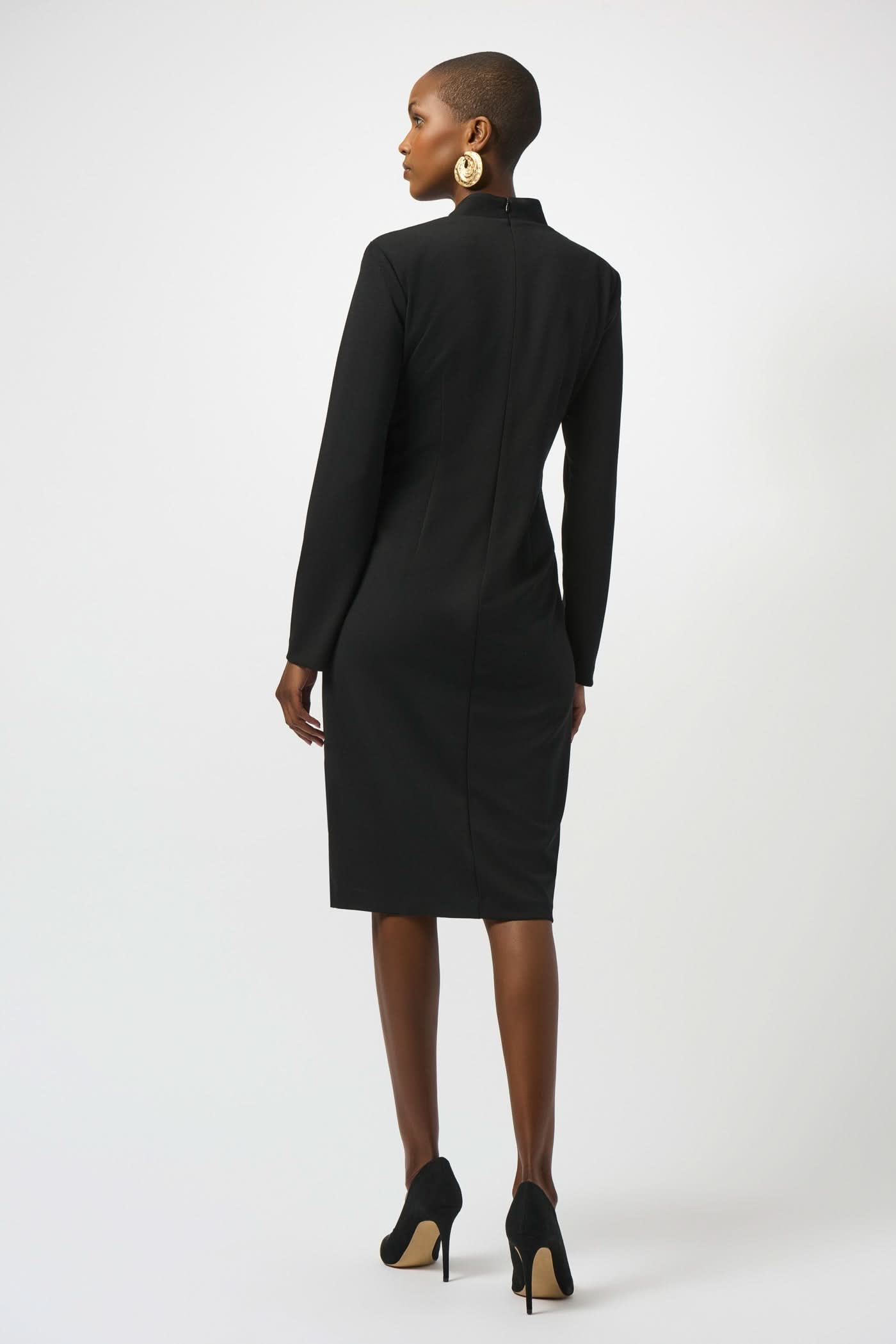 Czarna sukienka Scuba Crepe Button
