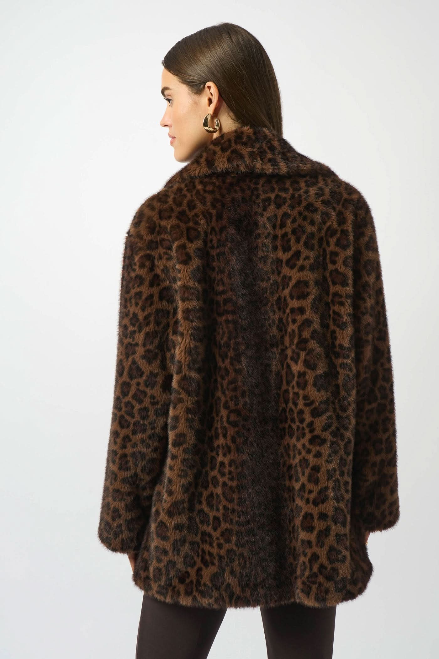 Elegant leopard fur coat