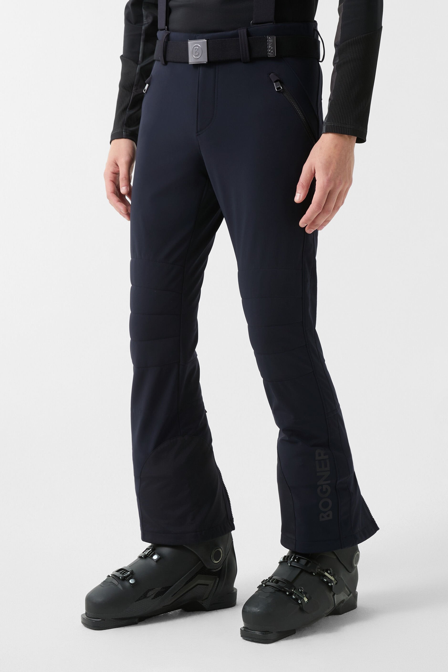 Black CURT2 ski pants with suspenders