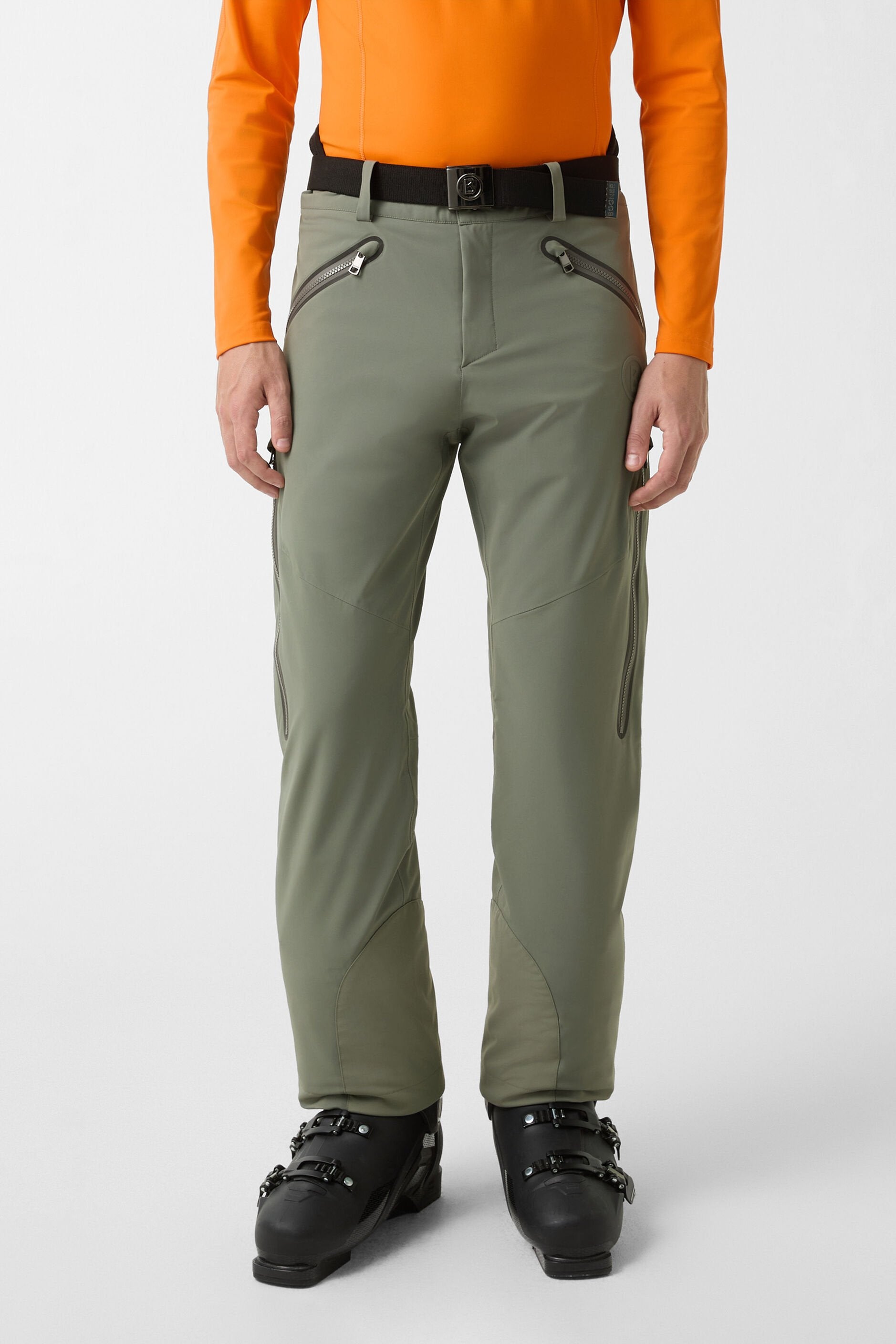 Olive ski pants with belt TIM6-T