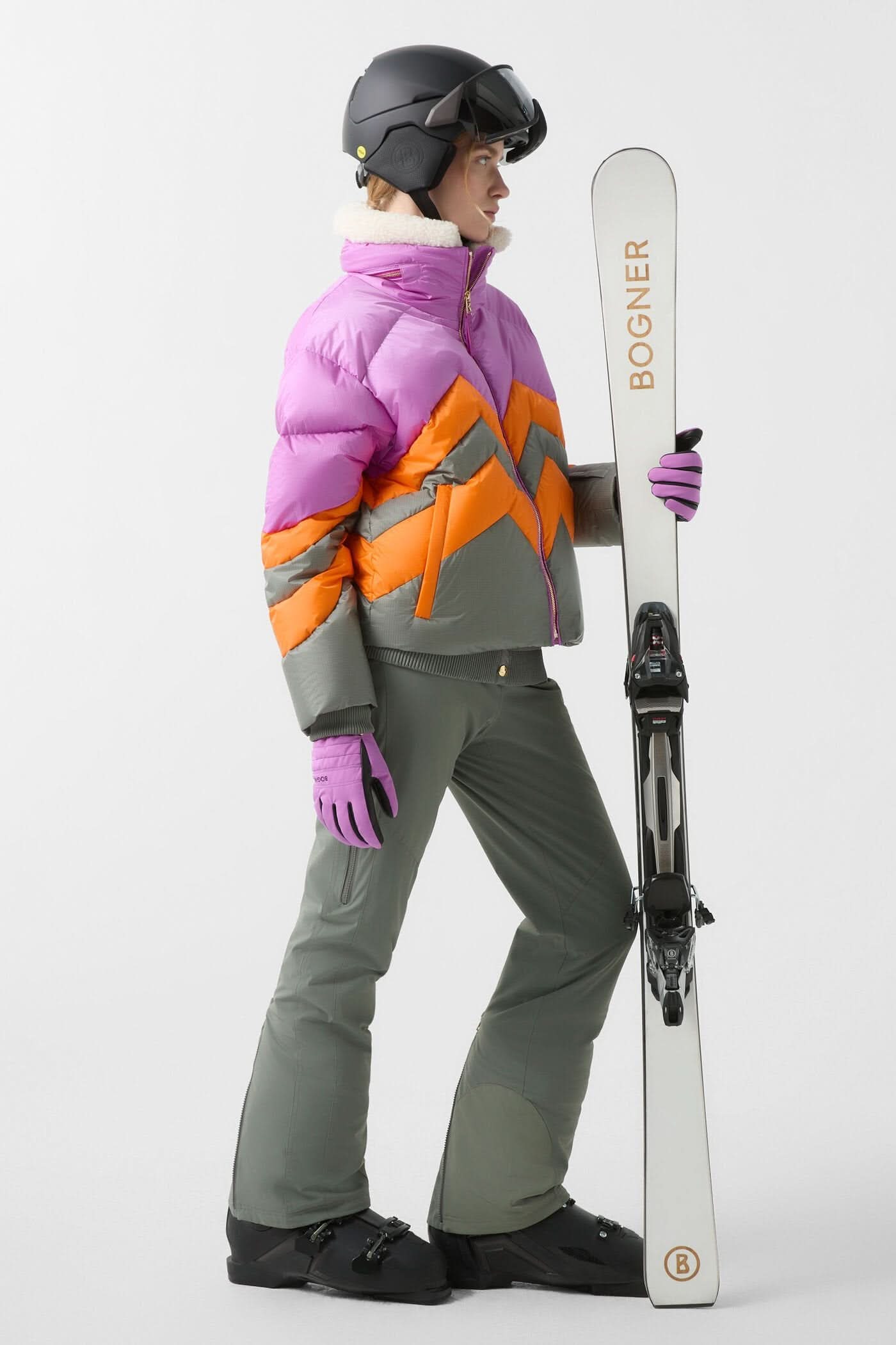 Olive ski pants with belt ILKA1-T
