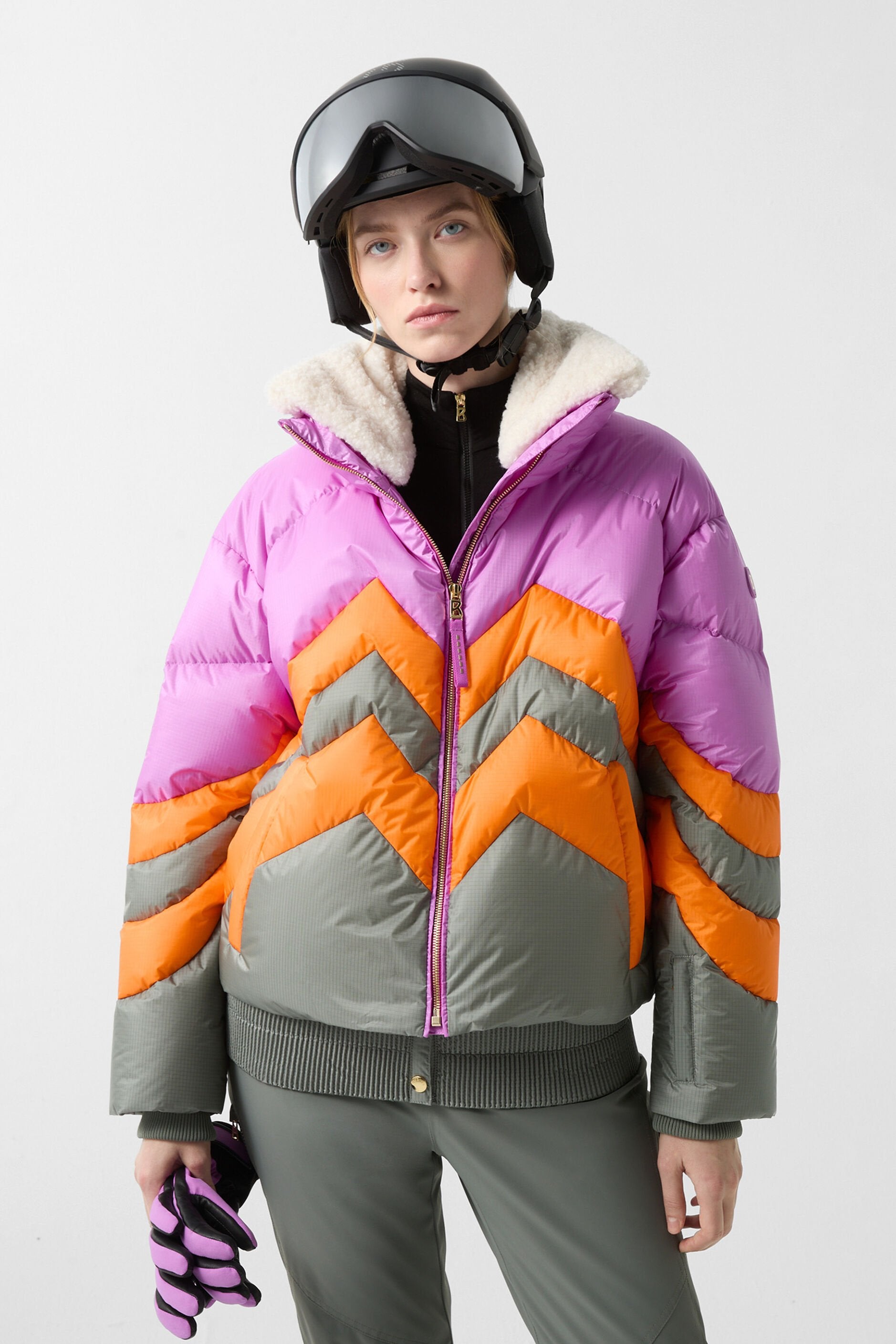 Fioletowa puchowa kurtka narciarska VALEA1-D
