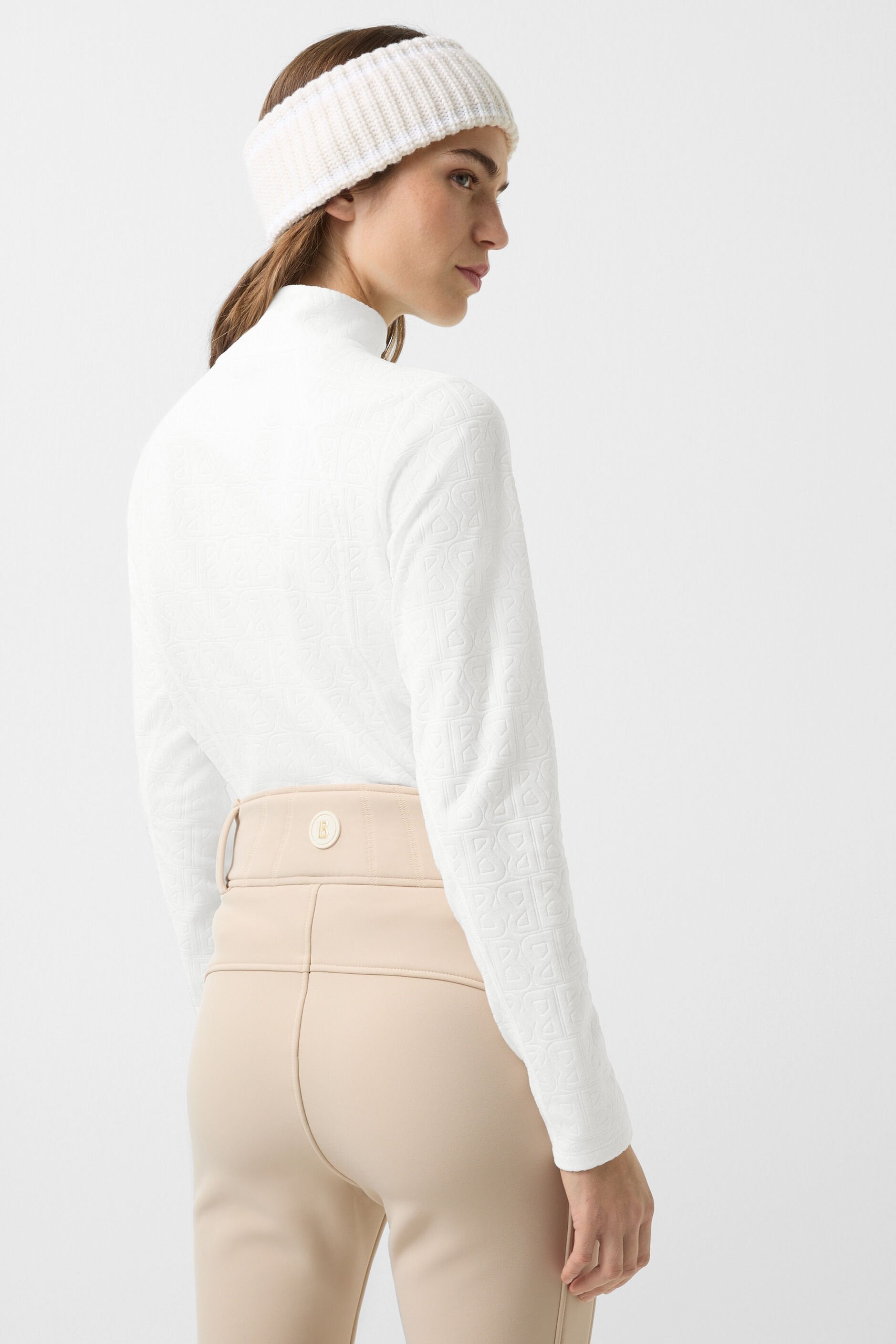 Biały golf narciarski z zamkiem 1/2 MEDITA2