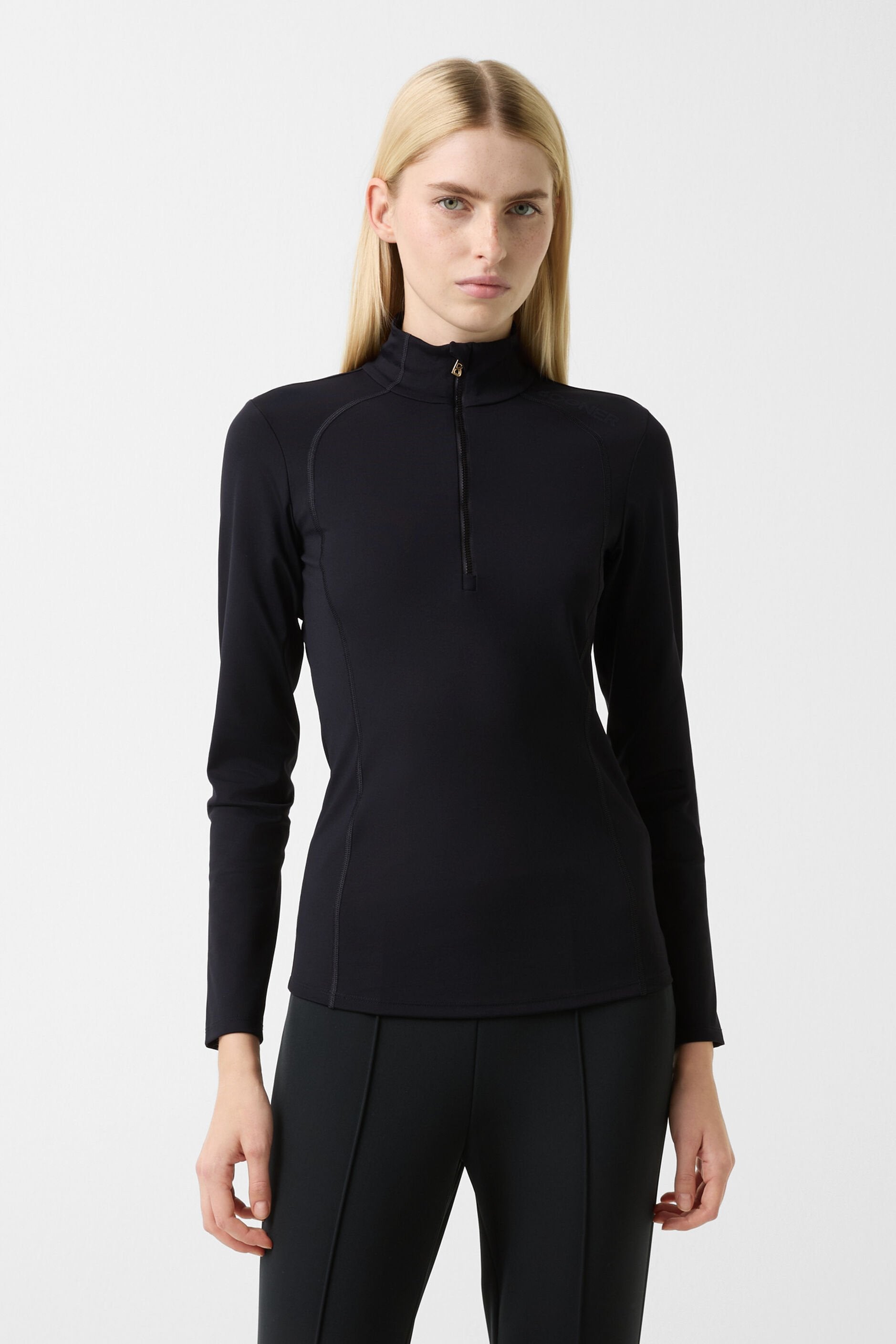 Black ski turtleneck with 1/2 zipper MEDITA2