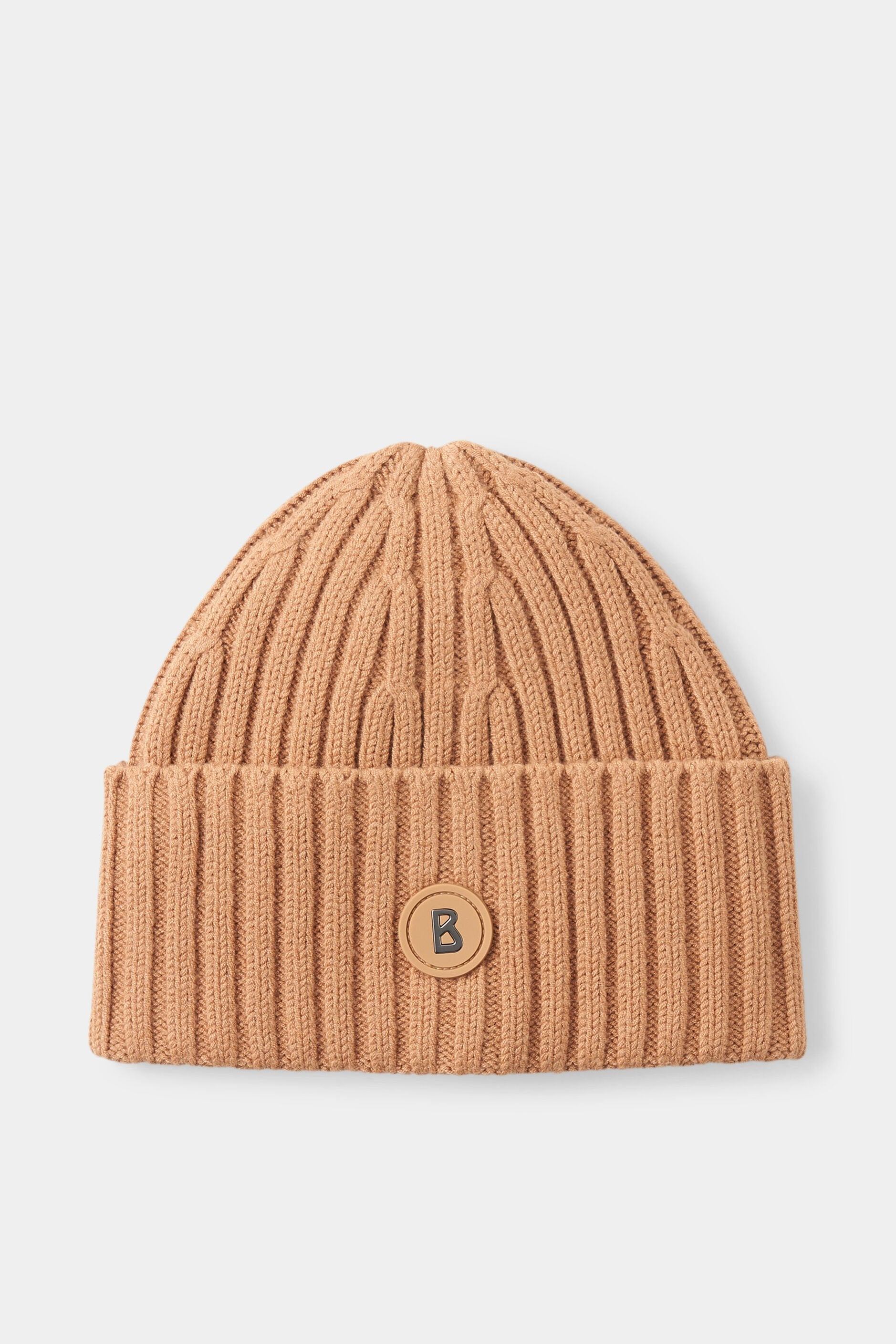 Beżowa czapka z wełną BONY