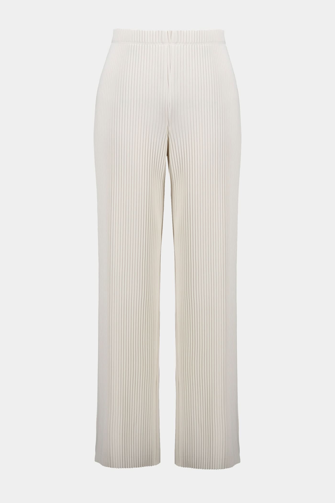 Beżowe spodnie z plisami wide-leg