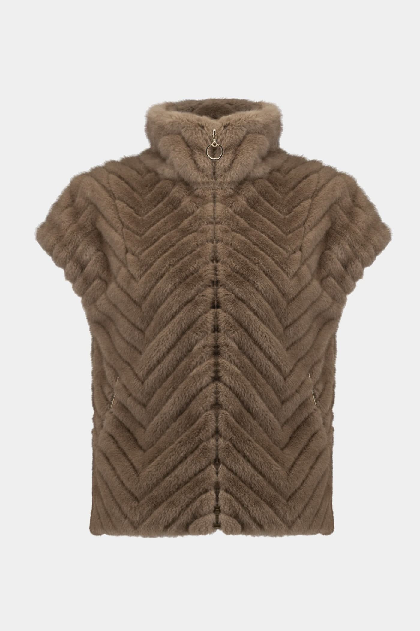 Brown Faux Fur Vest