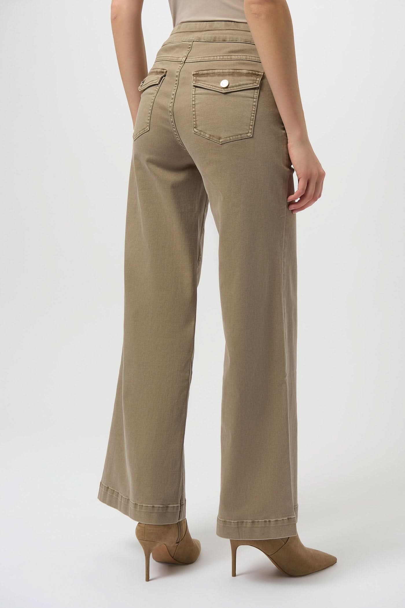 Beige wide-leg jeans