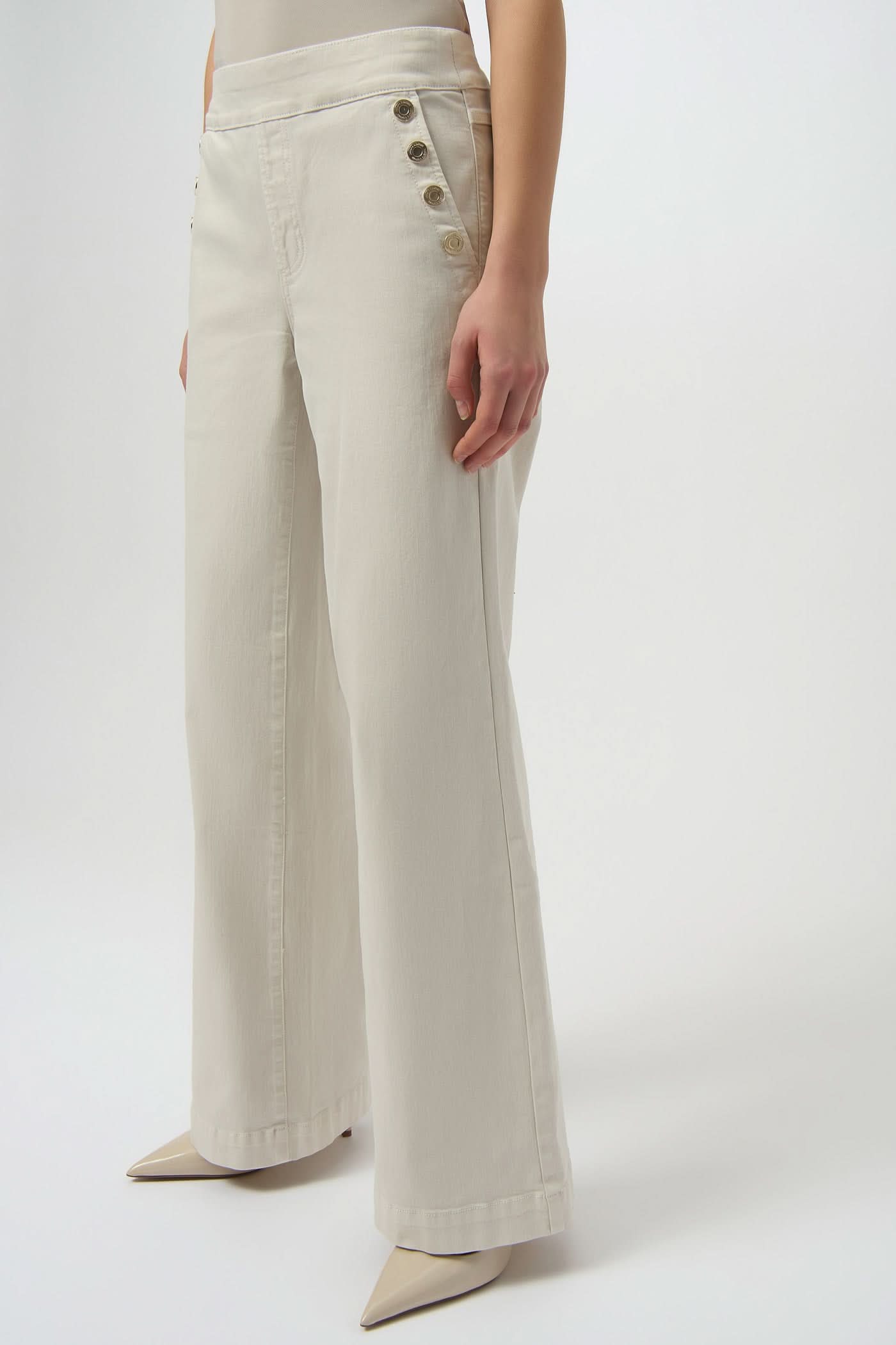Beige wide-leg jeans