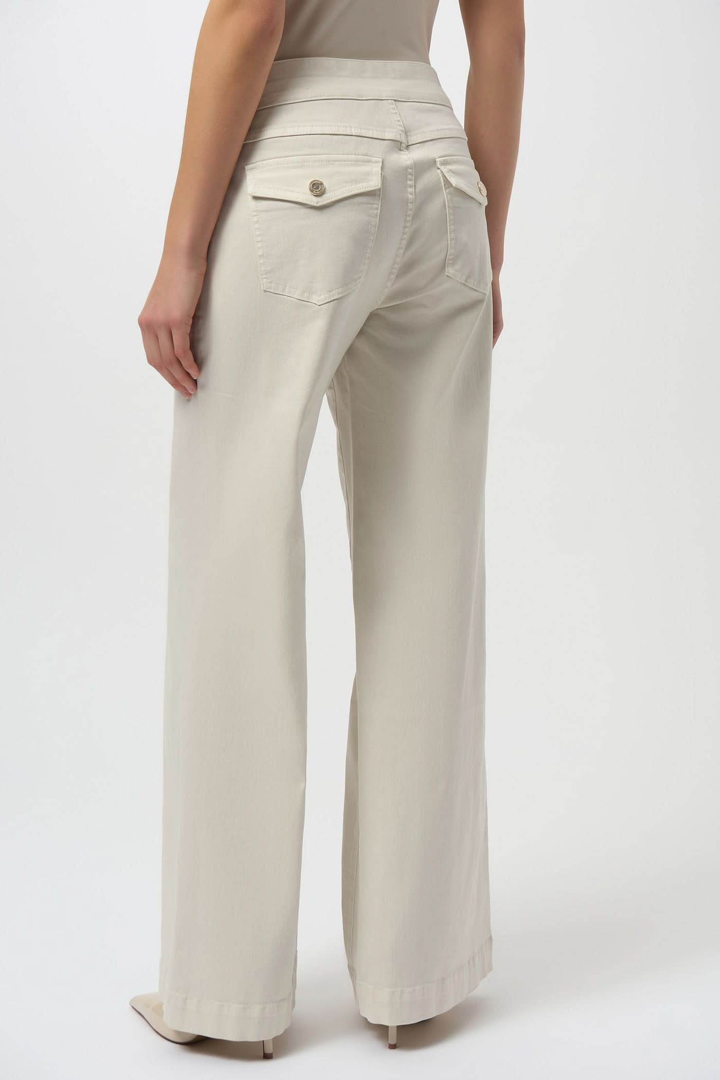 Beige wide-leg jeans