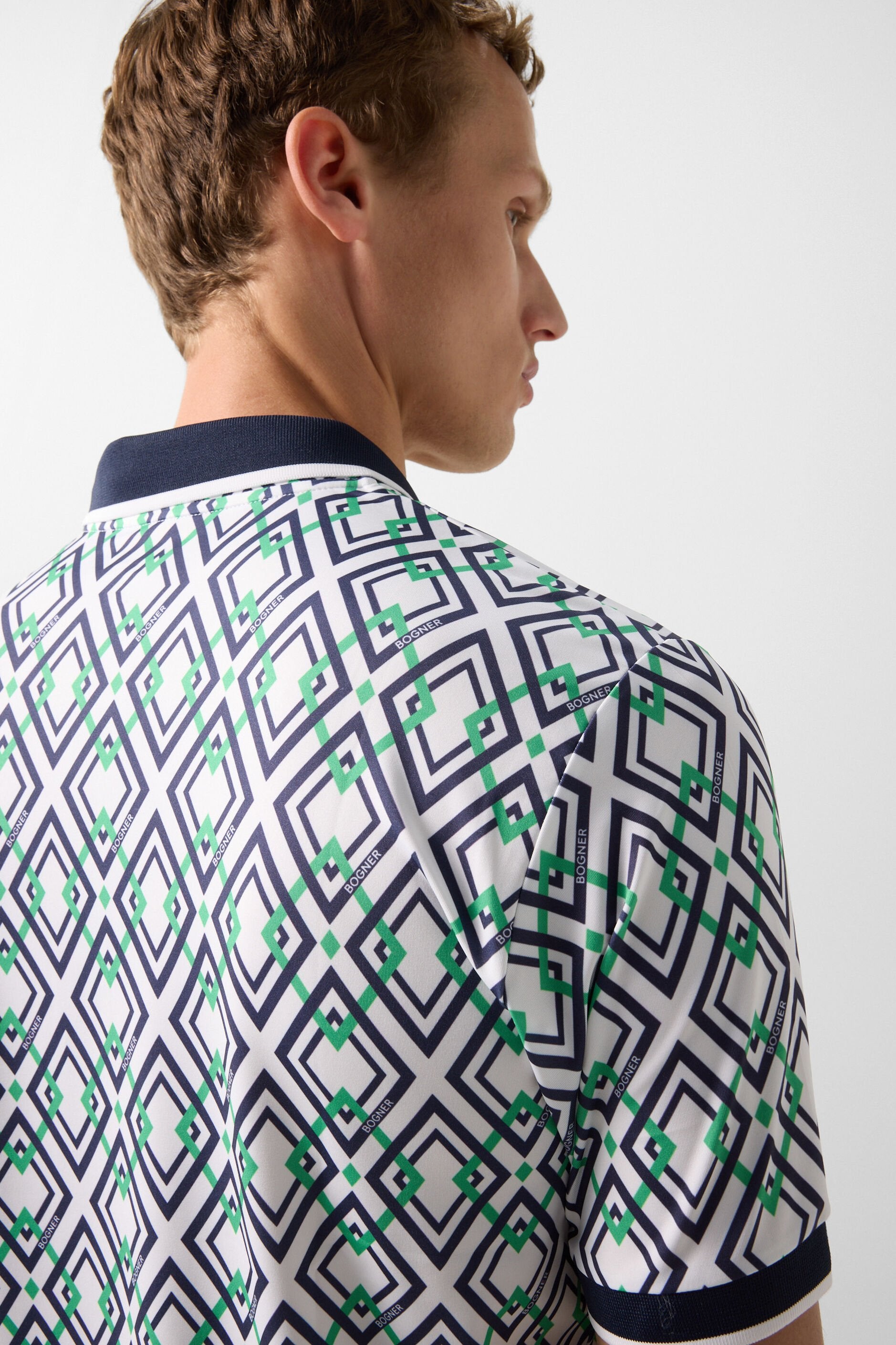 Niebiesko zielona koszulka funkcjonalna polo VALENTIN