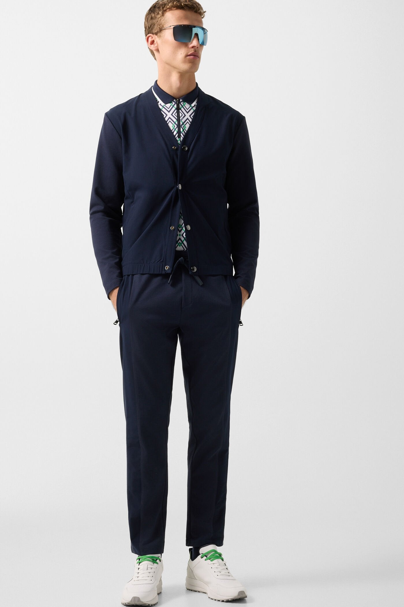 Niebiesko zielona koszulka funkcjonalna polo VALENTIN