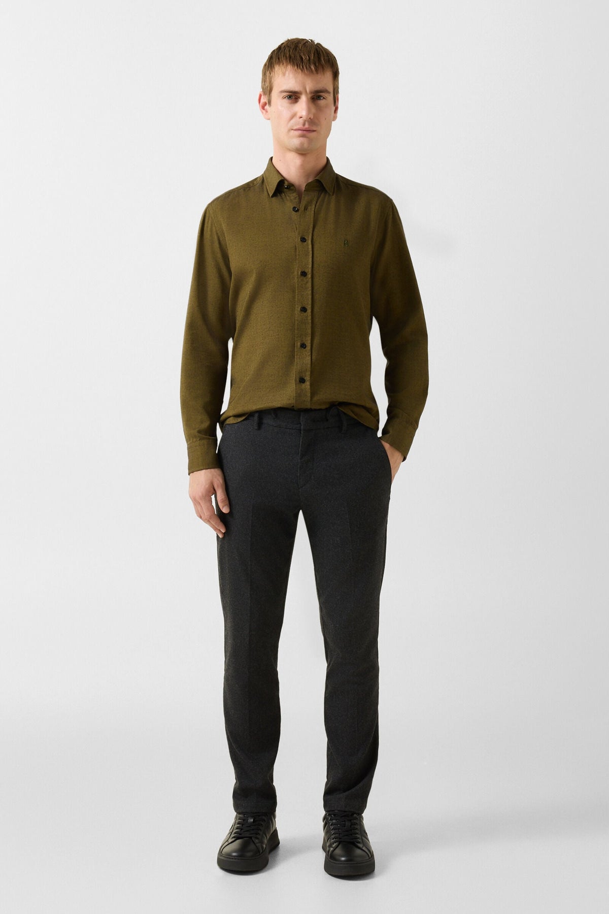Szare chinosy wełniane RILEY-27