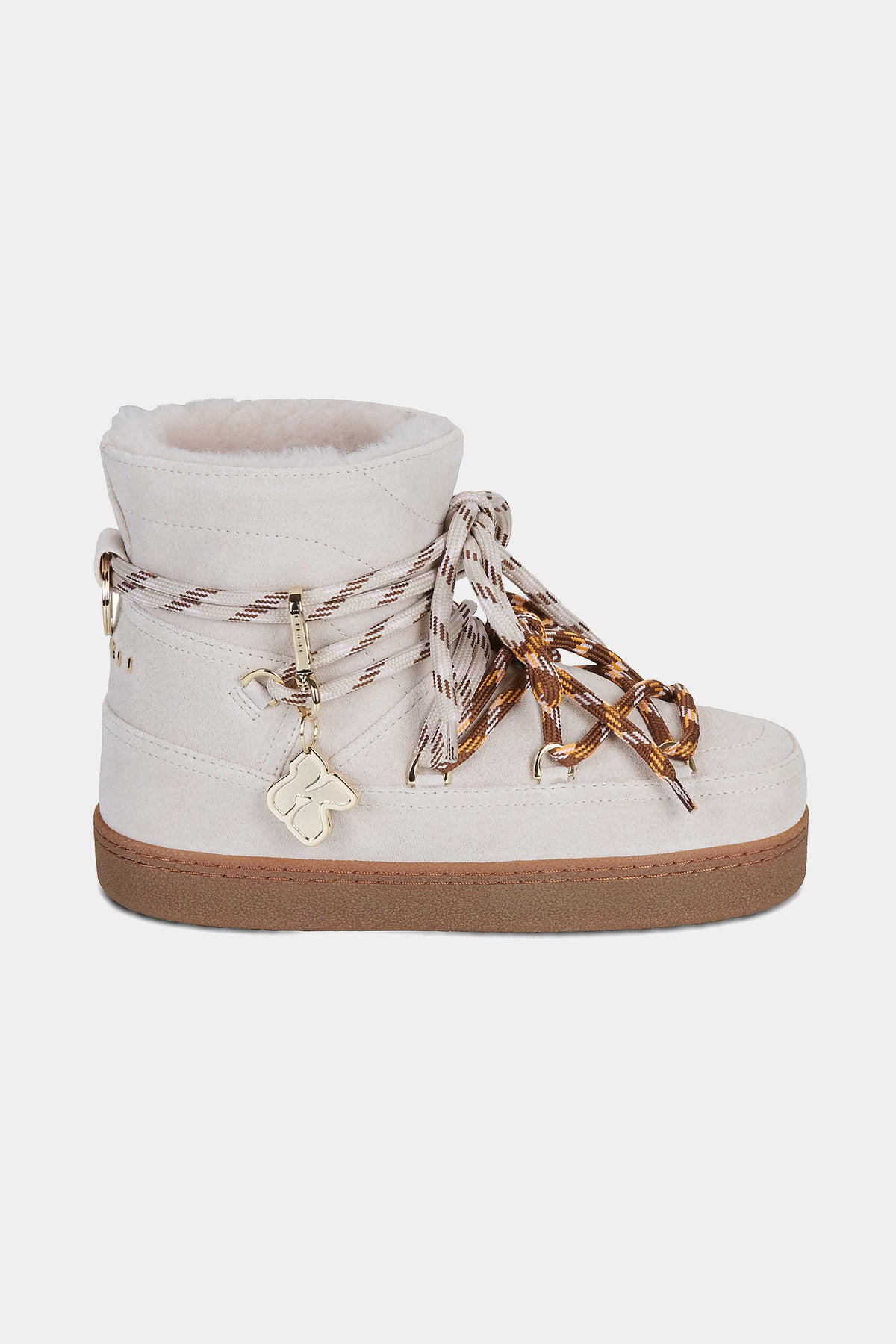 Białe buty zimowe QUILTED SUEDE