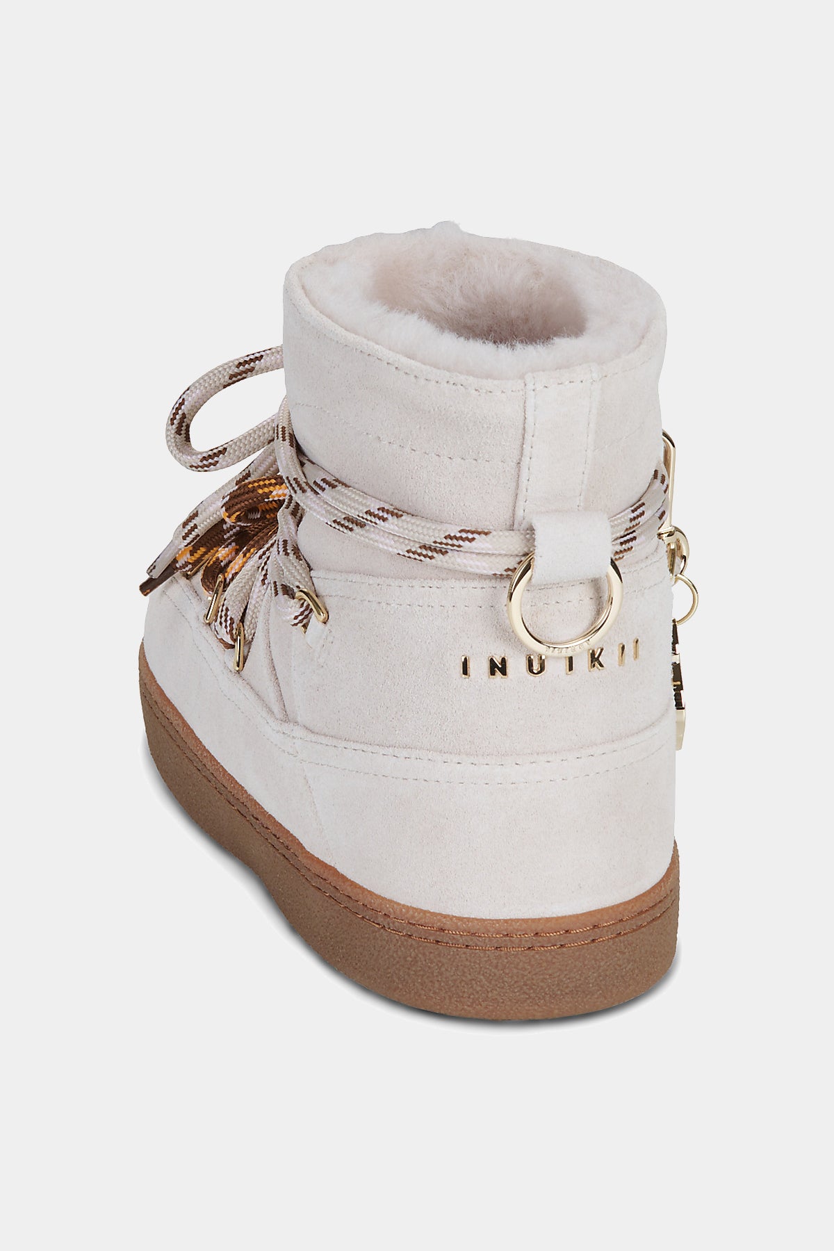 Białe buty zimowe QUILTED SUEDE