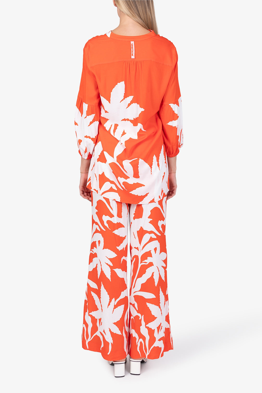 Czerwona bluzka długa z wiskozy Vadali