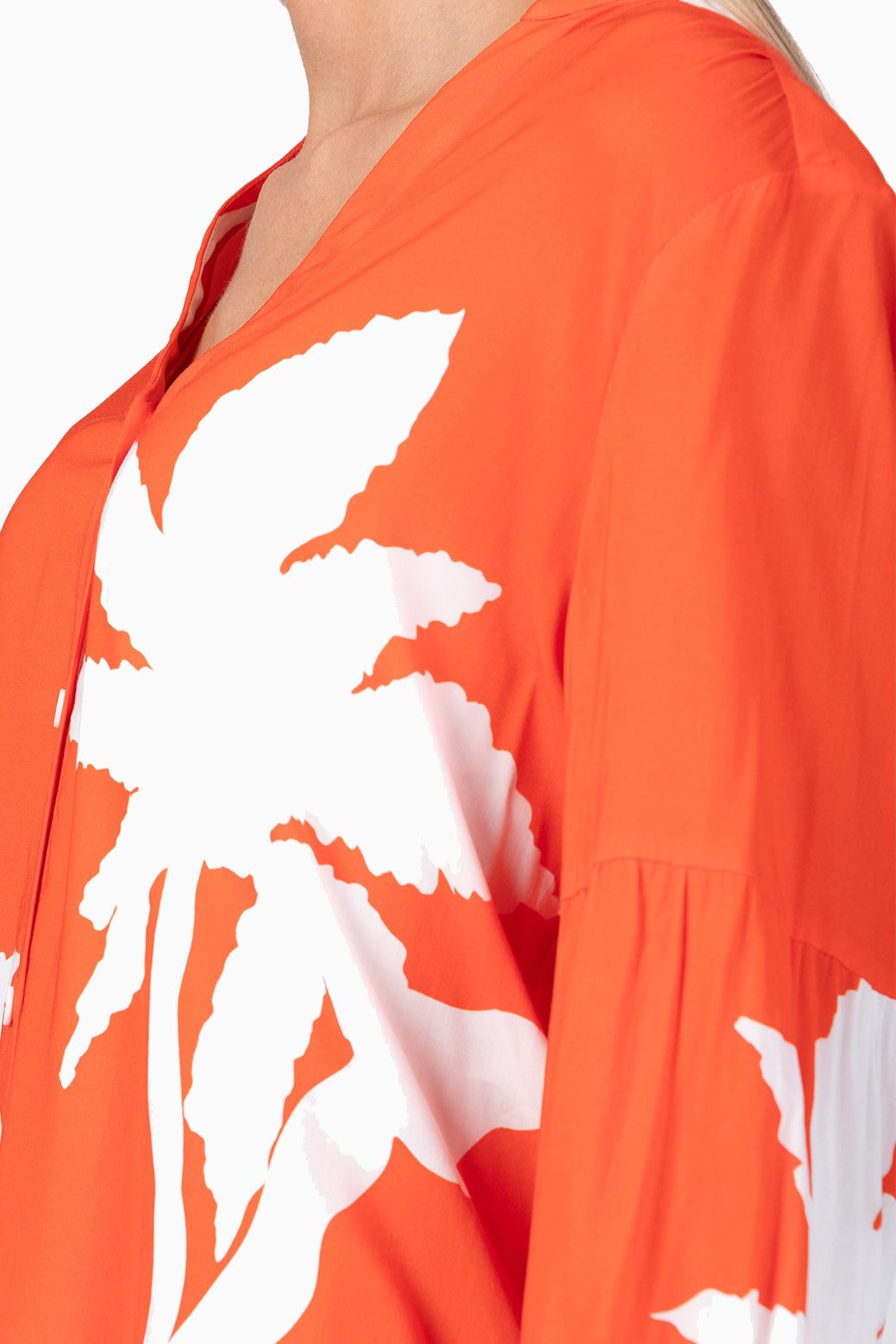 Czerwona bluzka długa z wiskozy Vadali