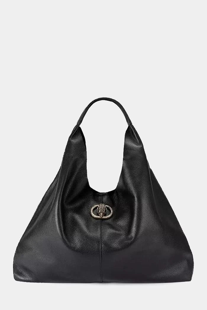 Czarna skórzana torebka Chelsea Lg Slouch Hobo
