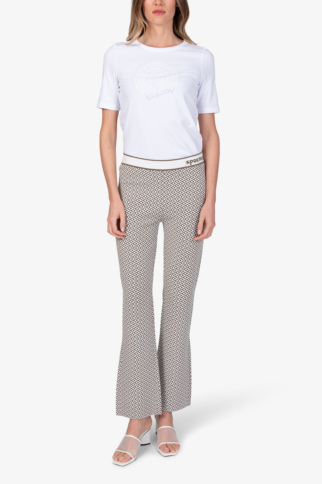 Brązowe spodnie żakardowe Sol