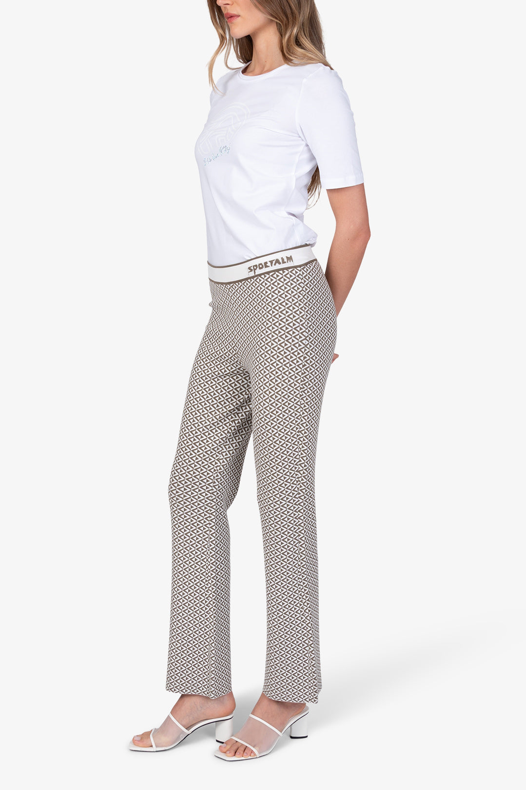 Brązowe spodnie żakardowe Sol