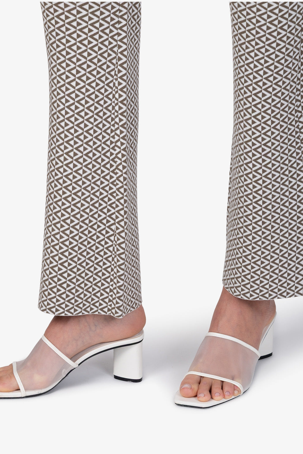 Brązowe spodnie żakardowe Sol