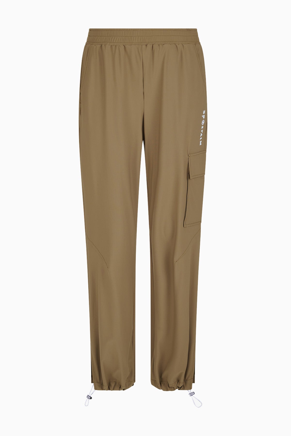 Brązowe spodnie cargo z jerseyu Syra