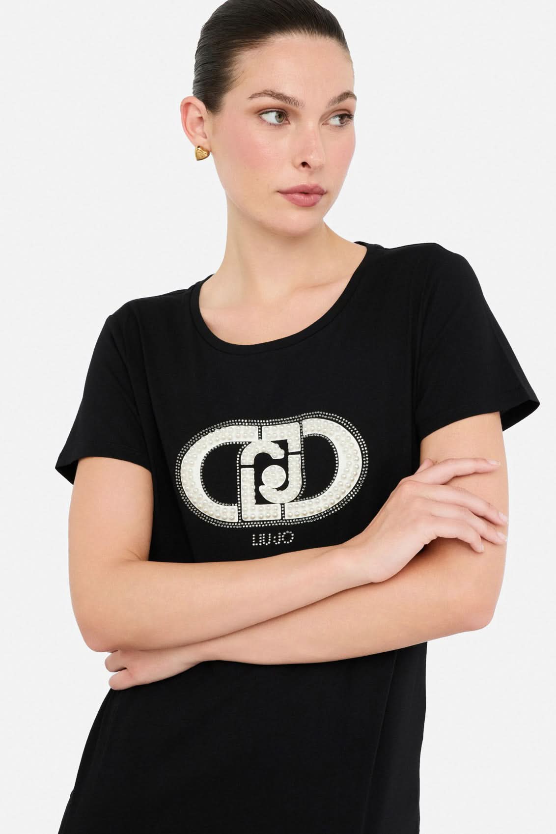 Czarny t-shirt damski