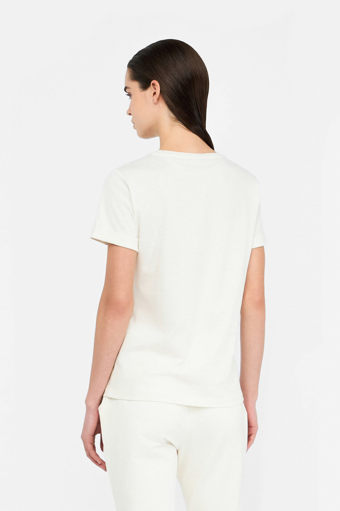 Kremowy t-shirt damski