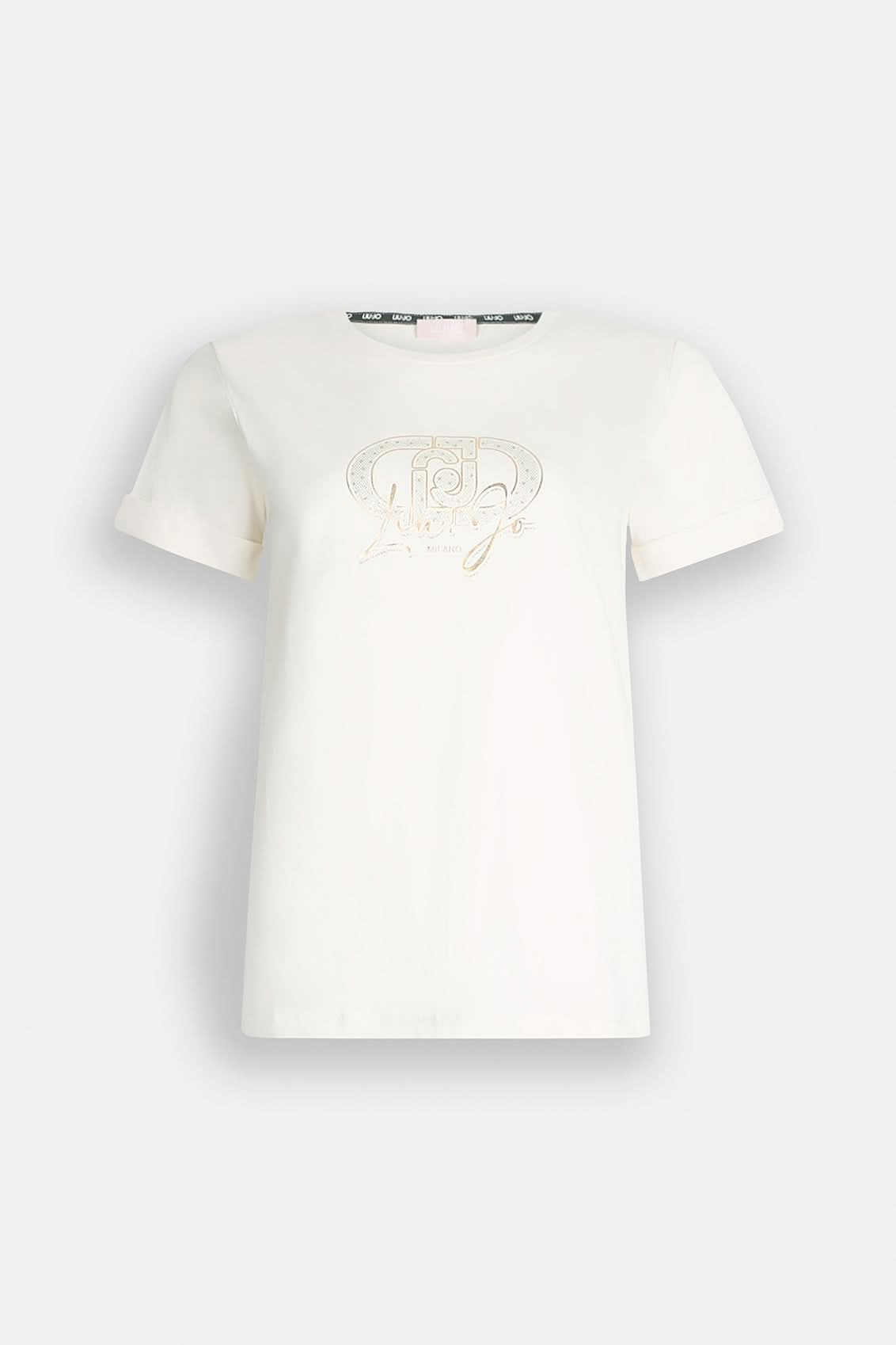 Kremowy t-shirt damski