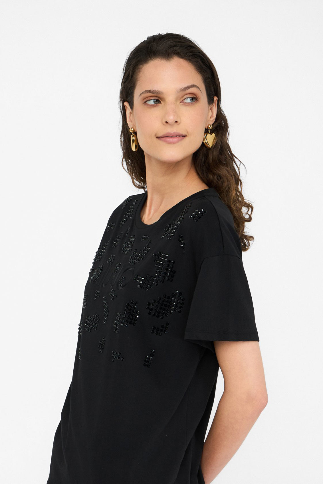 Czarny t-shirt damski