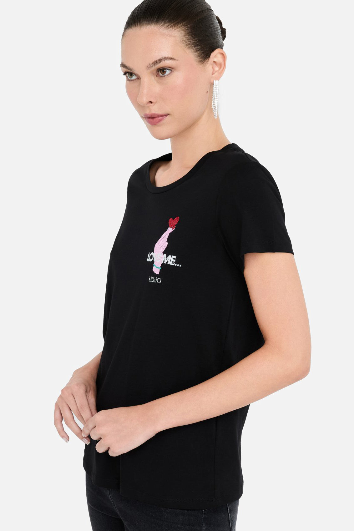 Czarny t-shirt damski