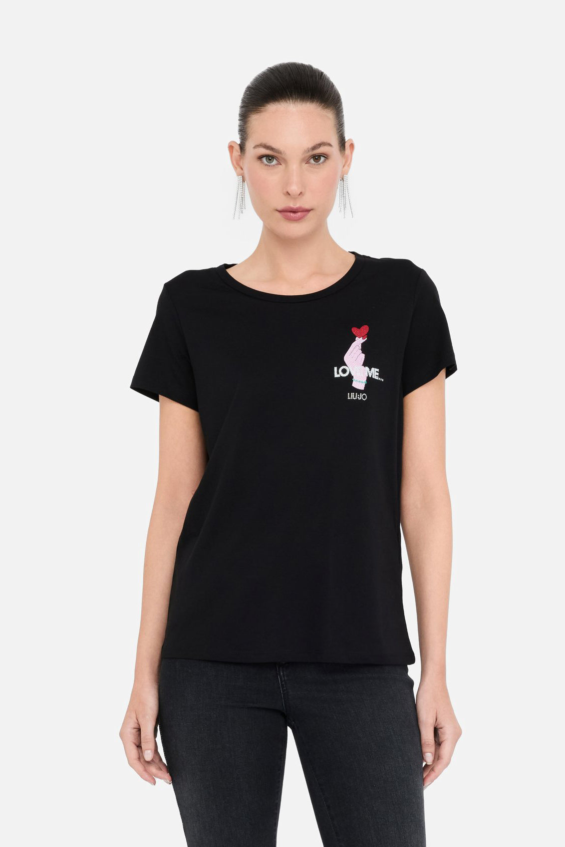 Czarny t-shirt damski