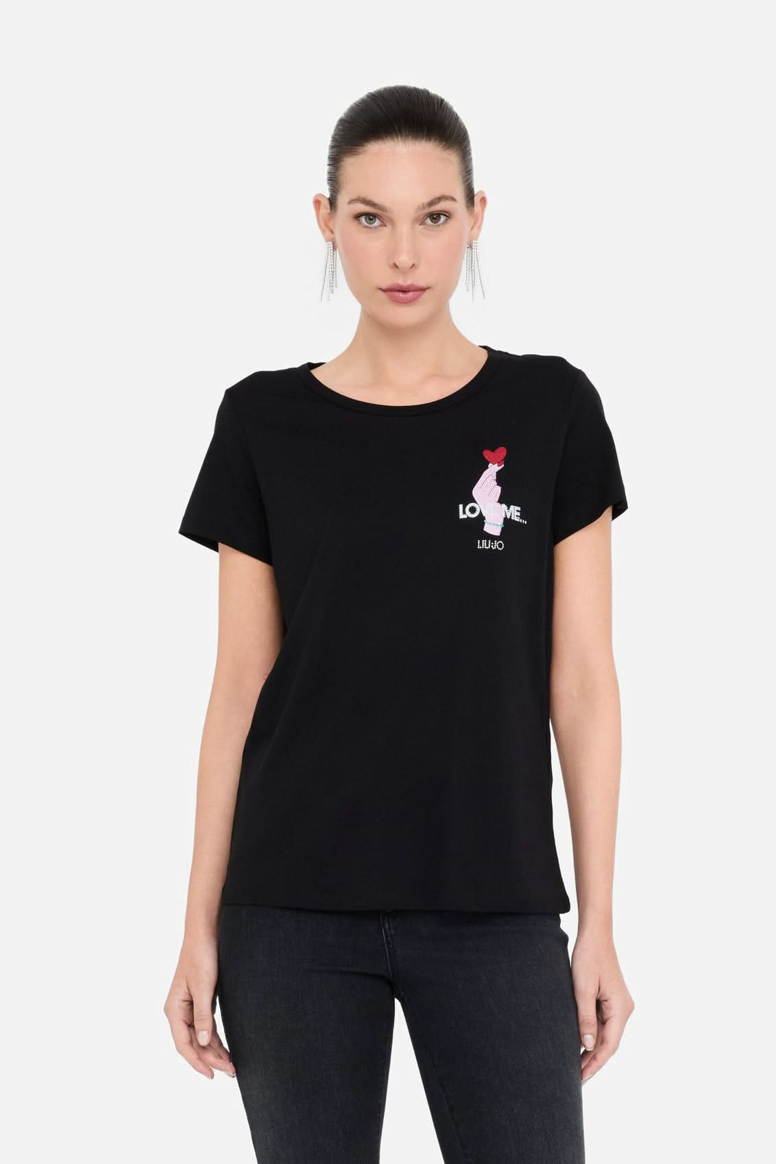 Czarny t-shirt damski