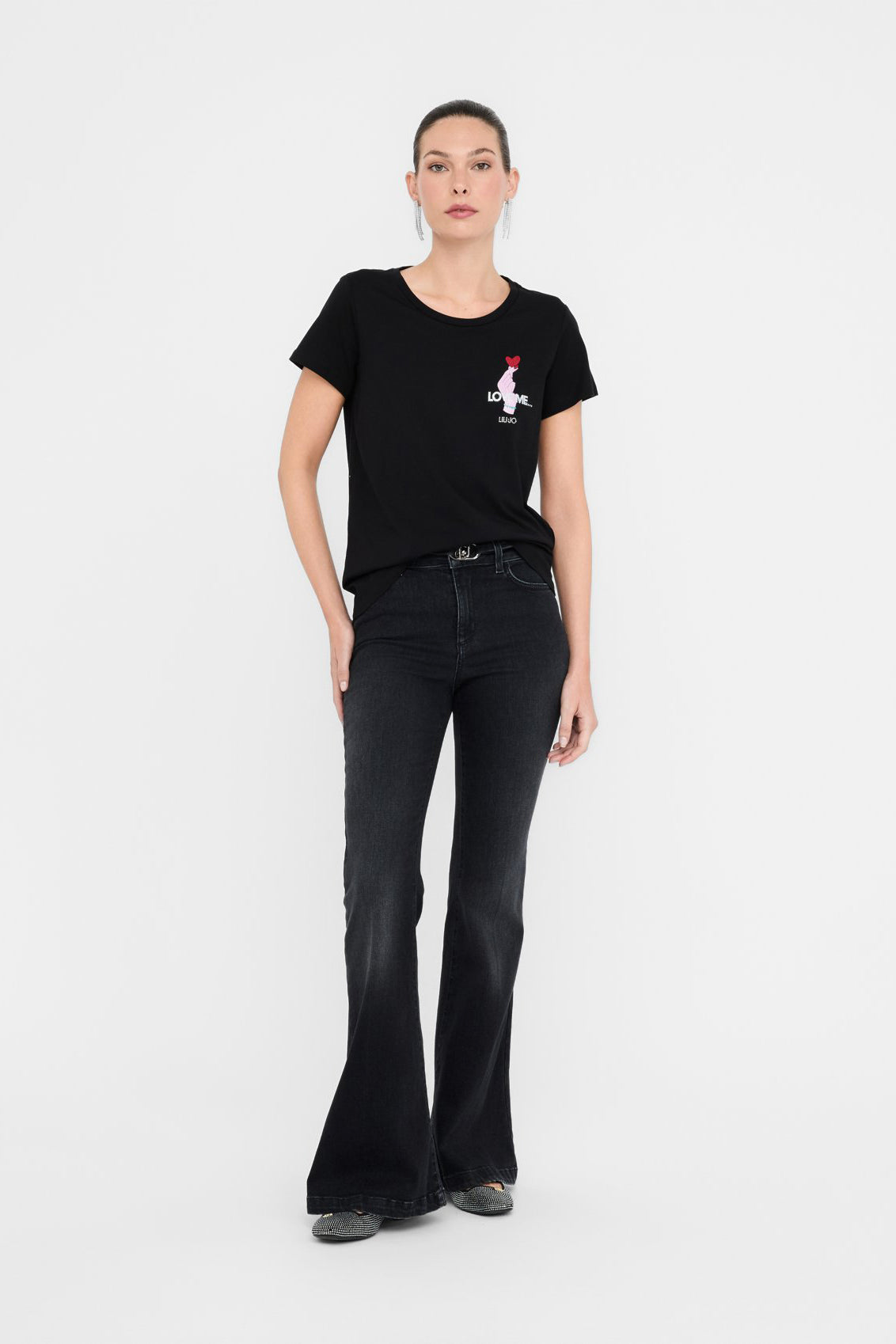 Czarny t-shirt damski