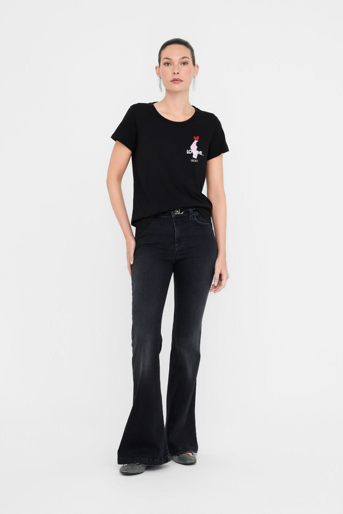 Czarny t-shirt damski