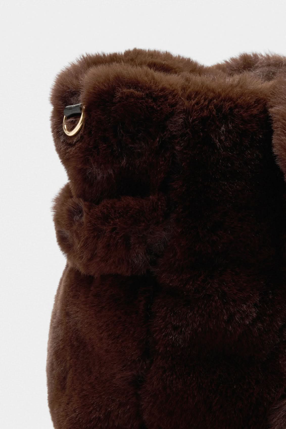 Medium brown plush bag