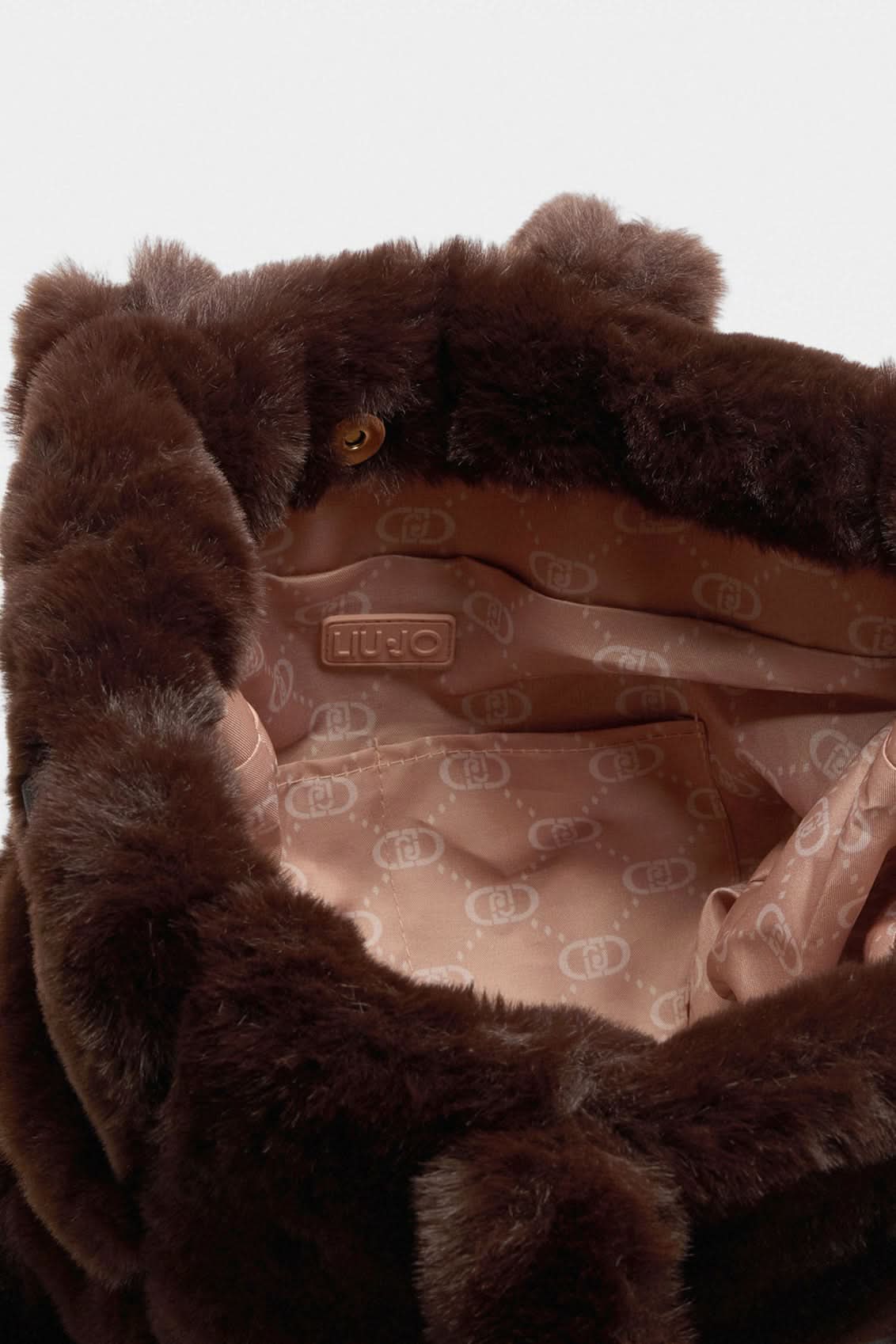 Medium brown plush bag