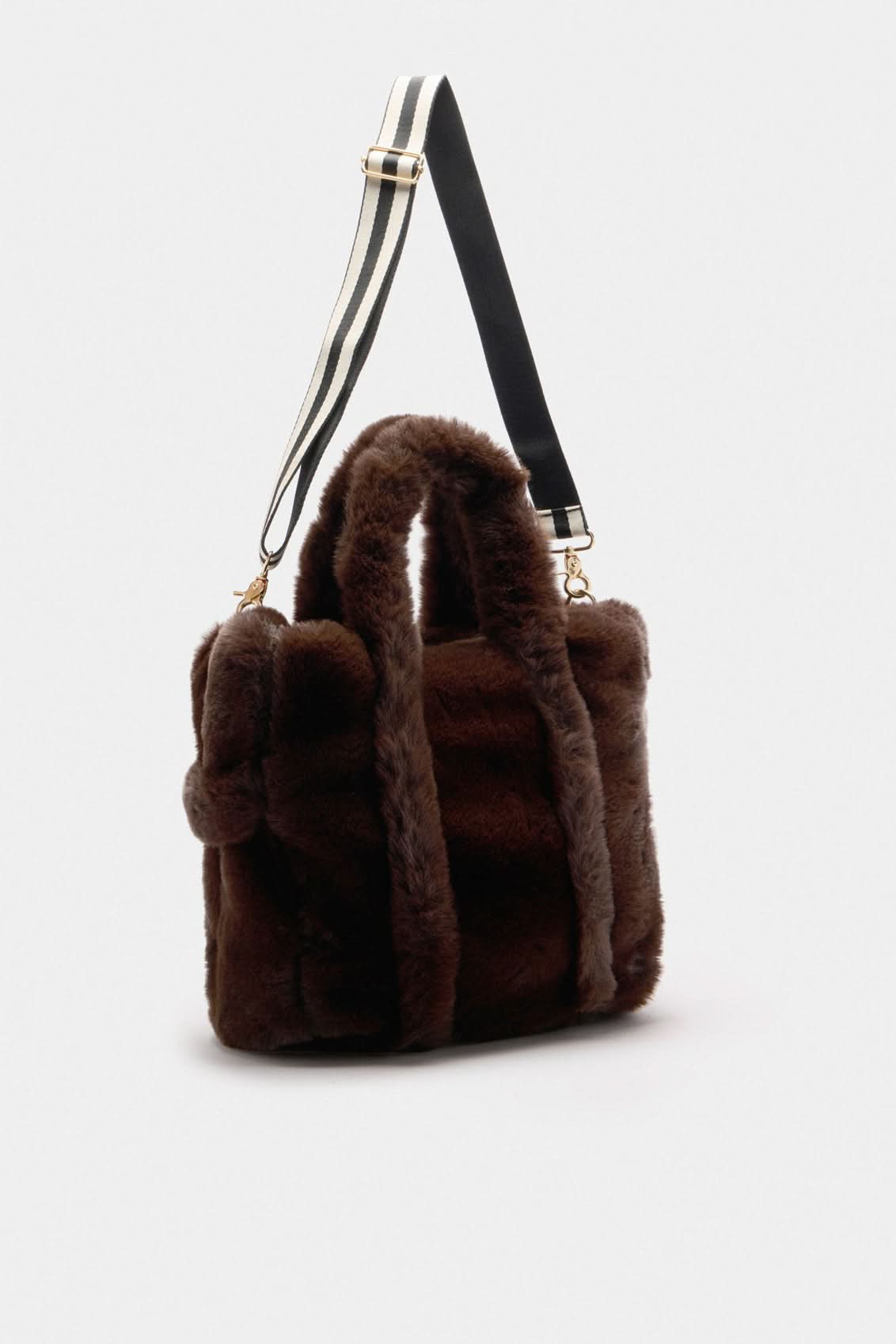 Medium brown plush bag