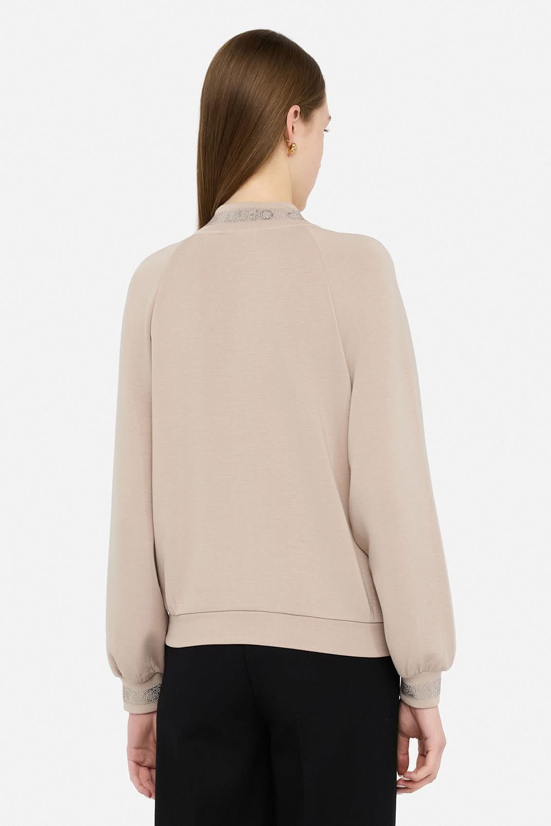 Beige zip-up sweatshirt