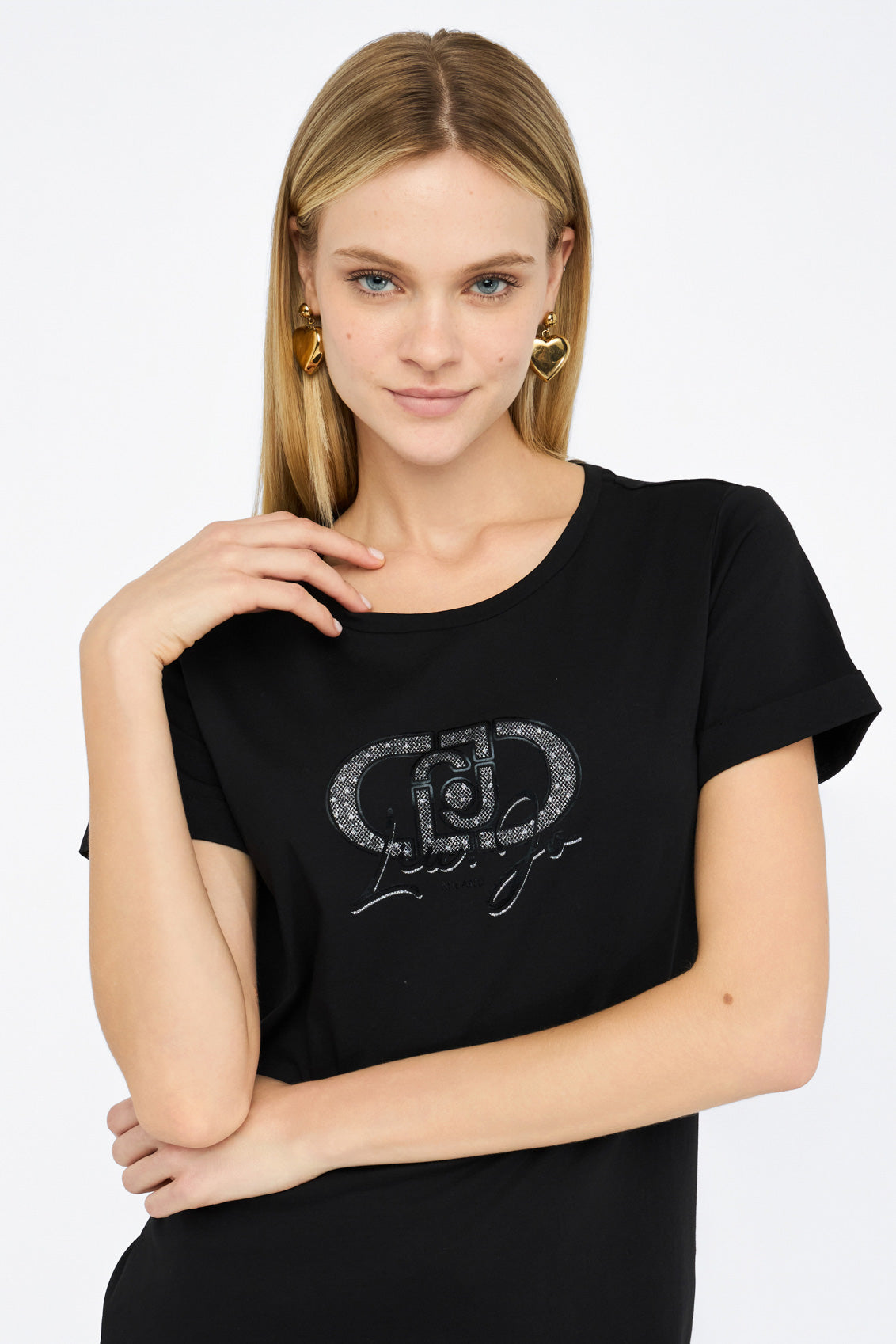 Czarny t-shirt damski