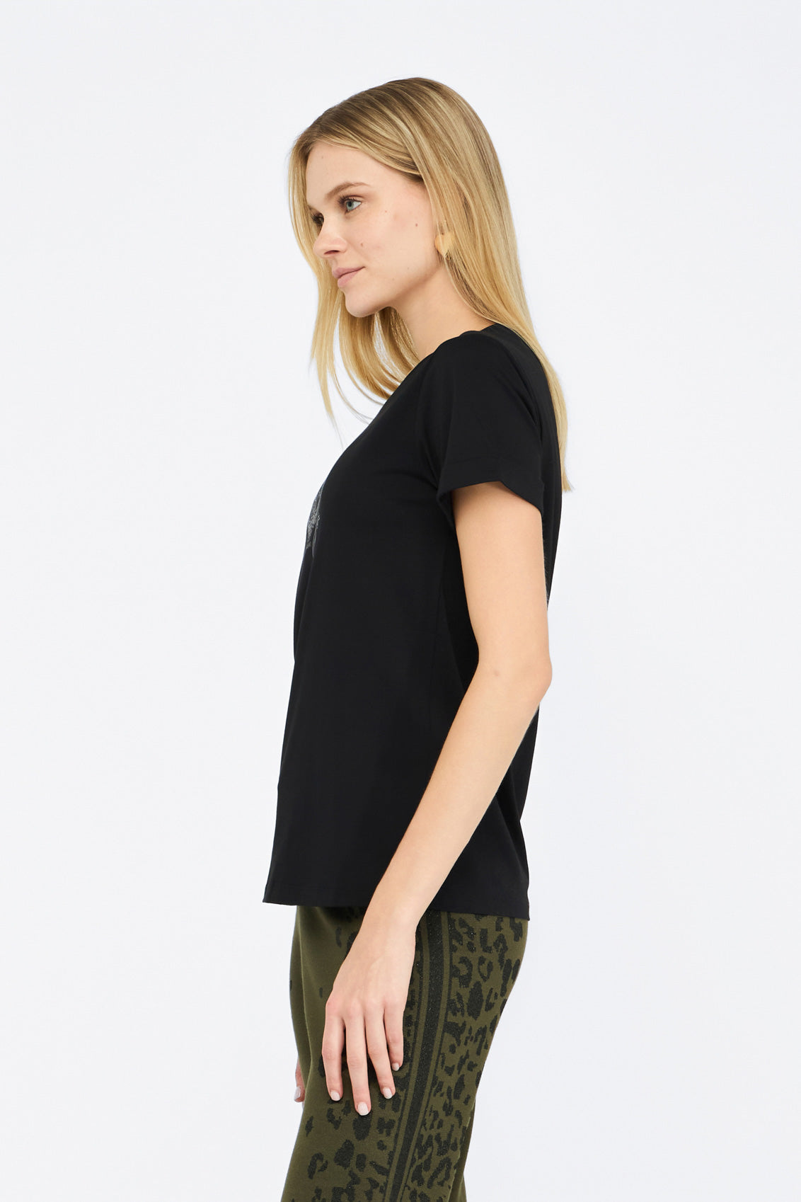 Czarny t-shirt damski